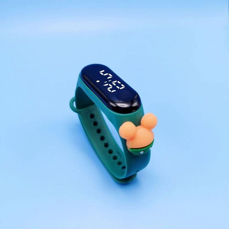 Crayon Shin-chan LED Waterproof Kids Watch Mickey-dark green