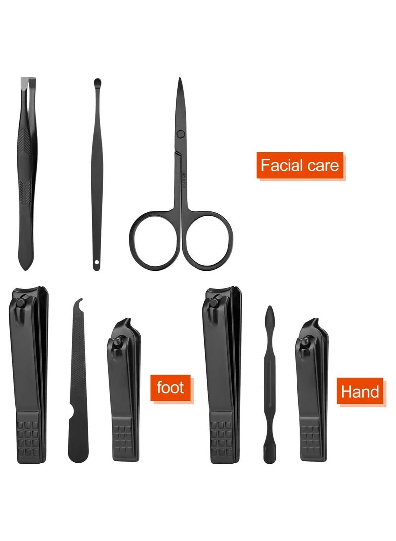 مجموعة مانيكير للعناية الشخصية - مجموعة أدوات قص الأظافر الفاخرة 8 في 1 مجموعة العناية بالأظافر الاحترافية هدية للرجال والزوج والصديق والآباء والنساء وكبار السن للعناية بالأظافر - Image 2