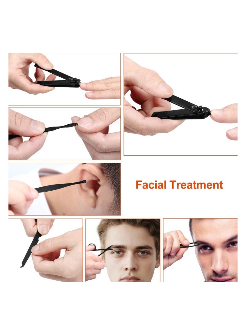 مجموعة مانيكير للعناية الشخصية - مجموعة أدوات قص الأظافر الفاخرة 8 في 1 مجموعة العناية بالأظافر الاحترافية هدية للرجال والزوج والصديق والآباء والنساء وكبار السن للعناية بالأظافر - Image 3