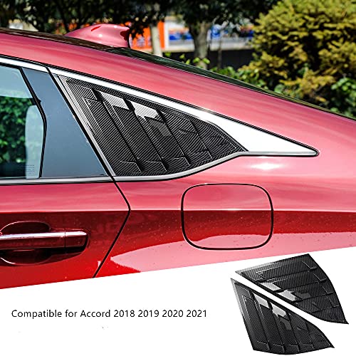DLOVEG Rear Side Window Louvers Compatible for Honda Accord 2022 2021 2020 2019 2018 Accesories Sport Style Air Vent Cover Compatible for 10th Gen Honda Accord (Carbon Fiber Pattern) - Image 4