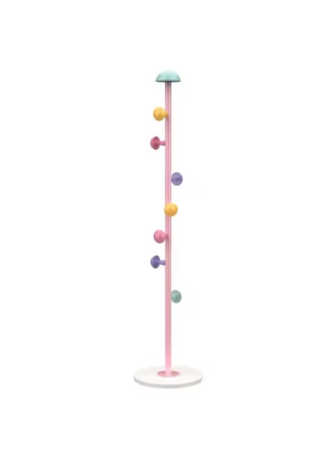 Y&D Suitable For Children Room High-Grade Mushroom Shape Metal Coat Rack with 7-hooks and Quartz Base Simple Assembled Free Standing Dress Hanger Stand for Handbag Clothes Accessories NO Tools Required Pink Cute 167cm - Image 2