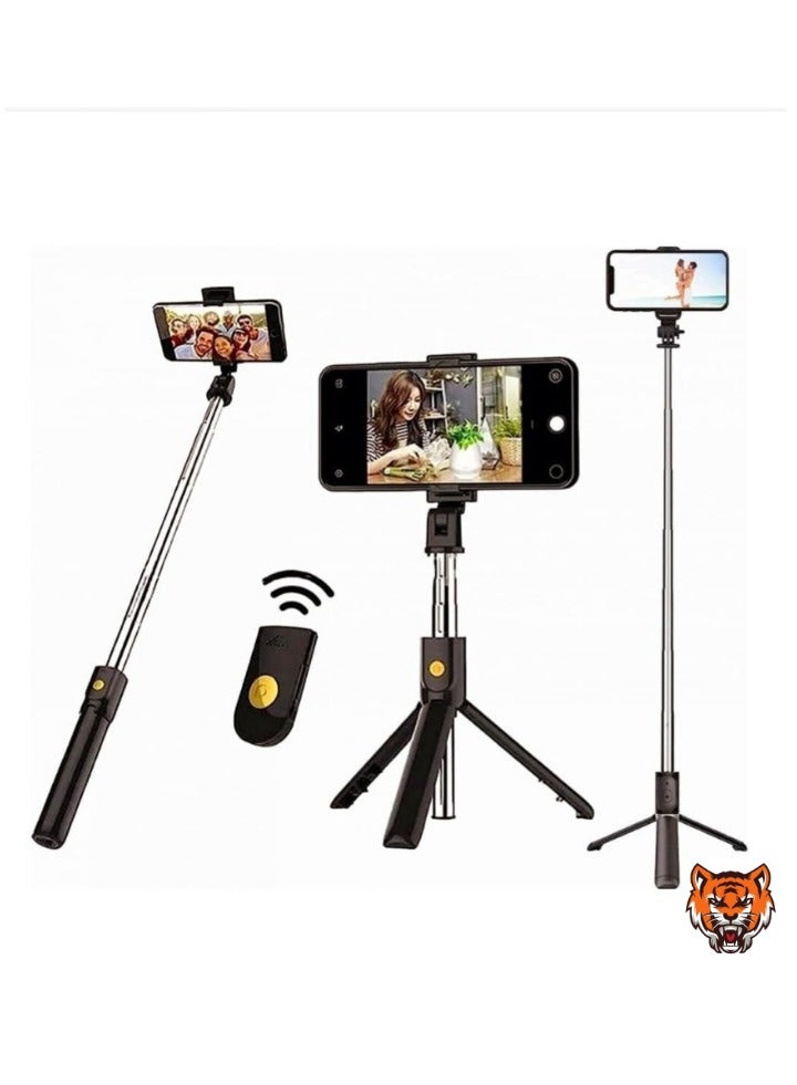 TIGER "Wireless Selfie Stick + Mini Tripod – Portable, Extendable Stand for Smartphones, Perfect for Photos, Vlogs, and Live Streams" - Image 3
