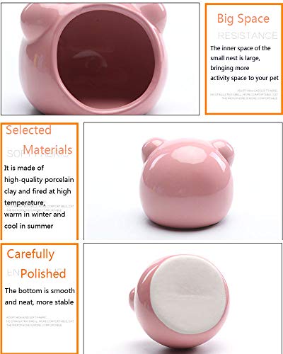 CHUQIANTONG Mini Hamsters House Pet Hideout Hut Cave,Small Animal Ceramic Critter Bath Toy, Ideal for Dwarf Hamsters and Gerbils - Image 4
