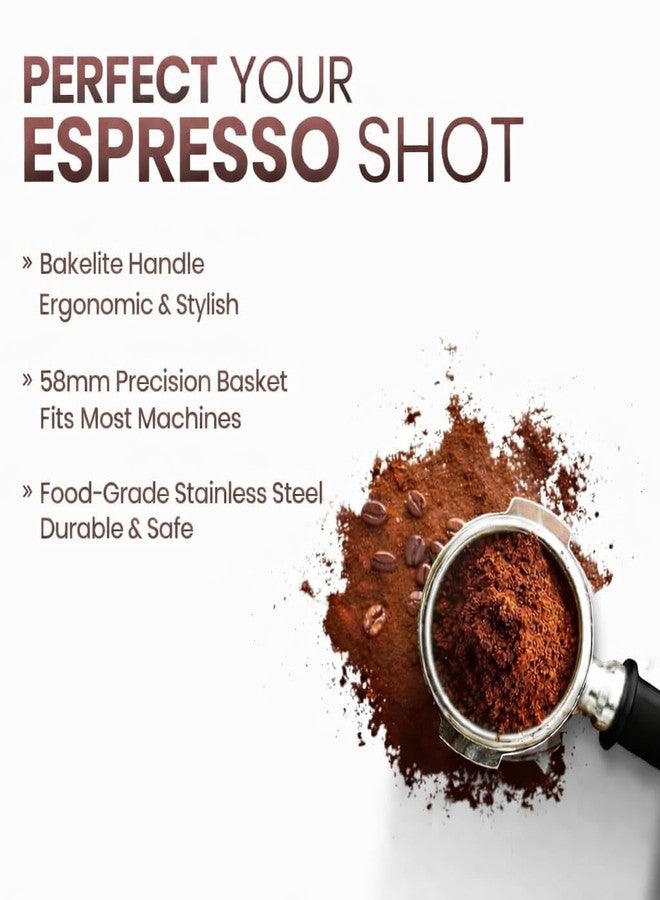 Rattleware 58mm Espresso Portafilter with 20G+ Basket – Double Spouted Stainless Steel E61 Portafilter for Double Shots, Commercial Barista Tools, Home Espresso Setup, Precision Extraction - Image 2