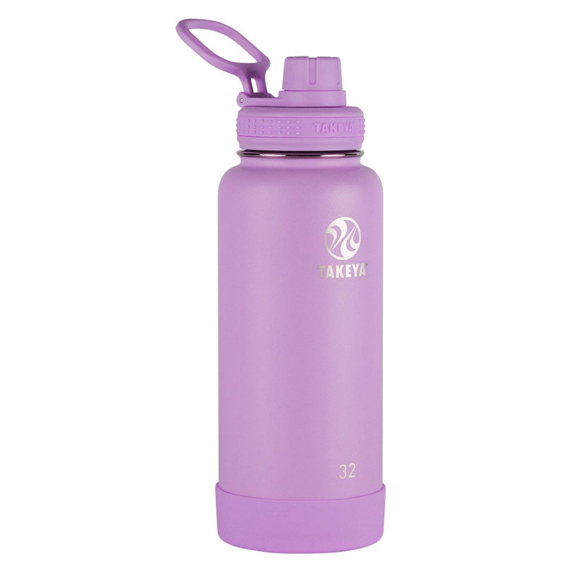 Takeya Actives Water Bottle with Spout Lid - Bottle with Double Stainless Steel Insulation - Dishwasher Safe & BPA-Free - Bottle with Spout Lid & Removable Bumper - 32 oz, Lilac - Image 1