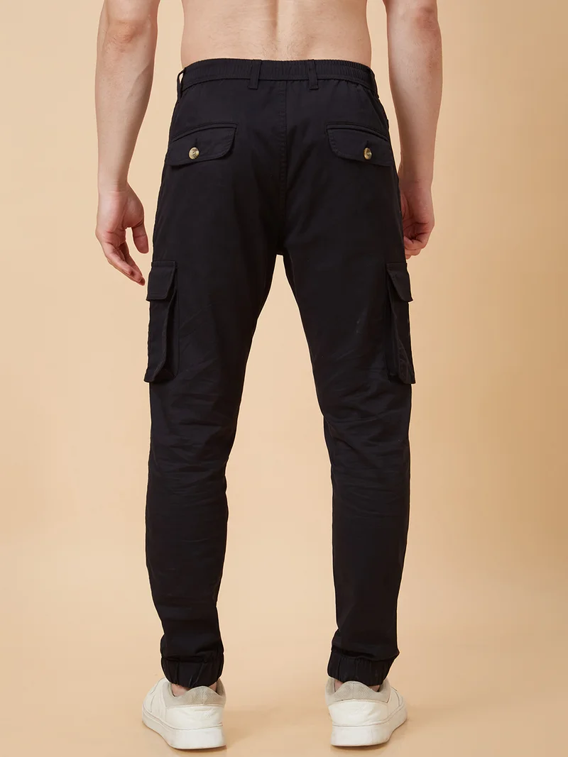 globus Globus Men Black Slim Fit Cargos