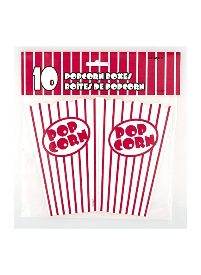 NIBEMINENT 10-Piece Movie Theater Striped Popcorn Box Set 59022 - Image 2