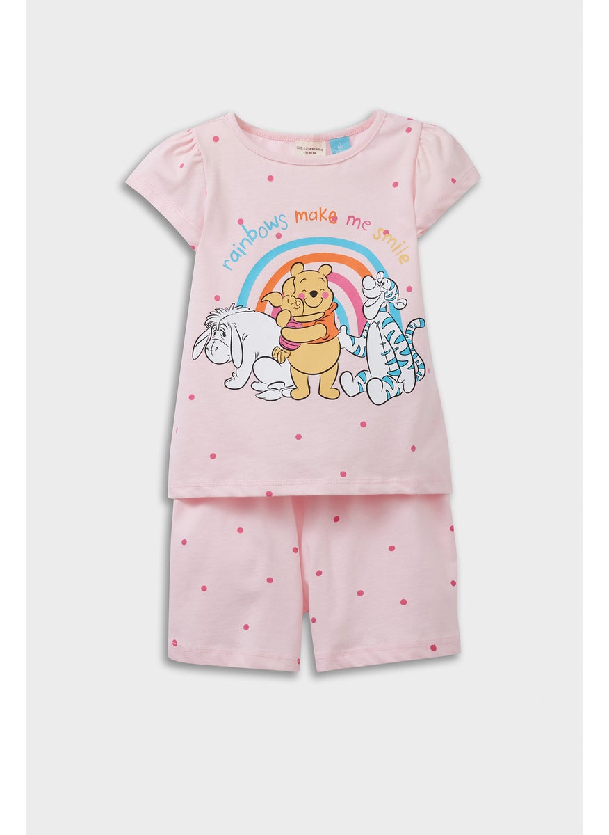 DeFacto Baby Girl 2 piece Regular Fit Winnie The Pooh Licensed Knitted Pyjamas  - Image 1