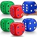 Simgoing 6 Pcs 4 Inch Large Foam Dice Giant Cube with 6 Sided Number Dots Jumbo Soft Slow Big PU Foam Stress Ball for Party Game Math Learning Props Stress Relief GiftsColorful - Image 2
