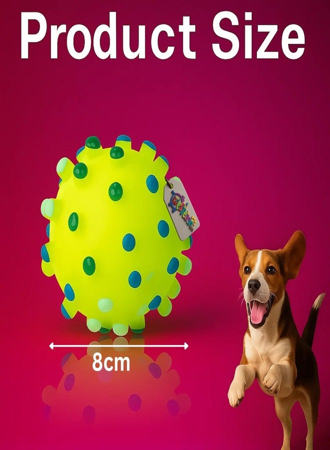 Western Era Spikey Ball Dog Toy | Durable Orange Rubber Squeaky Toy for Dogs | Textured Ball for Fetch, Teething, Gum Massage & Dental Cleaning | Interactive Pet Toy with Squeaker | Playtime Fun - Image 3