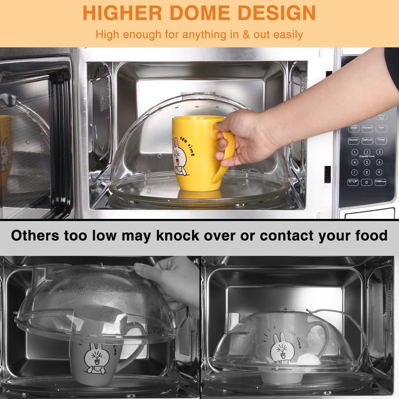 lopeztek Flippable Microwave Splatter Cover,Microwave Cover for Food, Dish, Higher Microwave Plate Cover for Heating, Stay-Inside Splatter Guard for Microwave Oven, Innovative Lid-10.5 IN - Image 4
