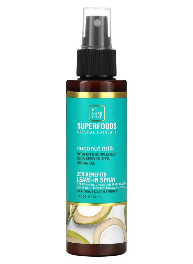 BE CARE LOVE Zen Benefits Leave-In Spray Coconut Milk 5 fl oz (147 ml)