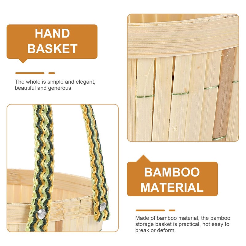 Woven Storage Basket with Handle Small Size for Kitchen Home Organization - Image 4