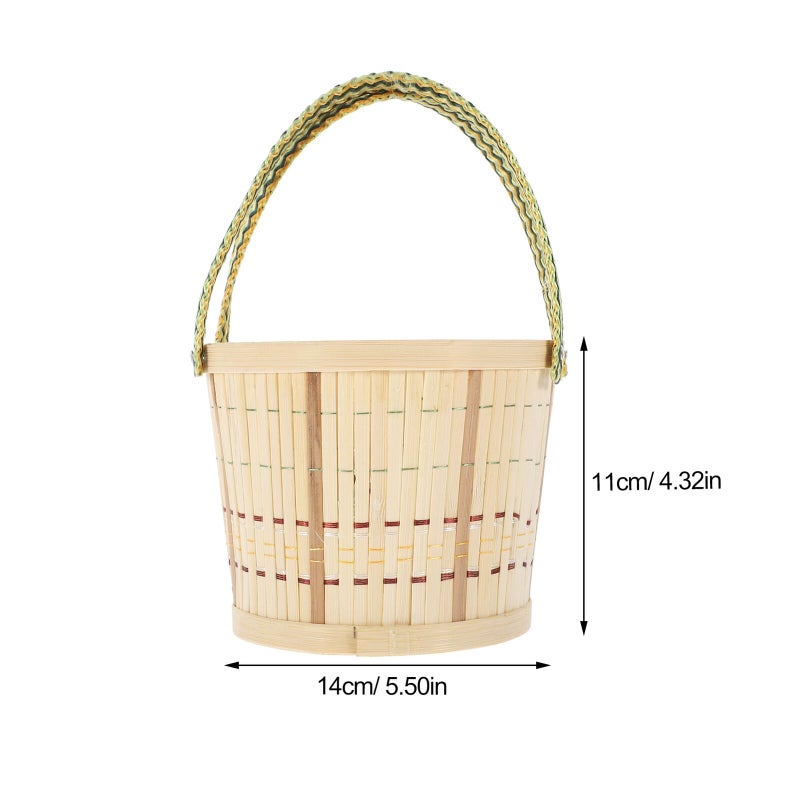 Woven Storage Basket with Handle Small Size for Kitchen Home Organization - Image 3