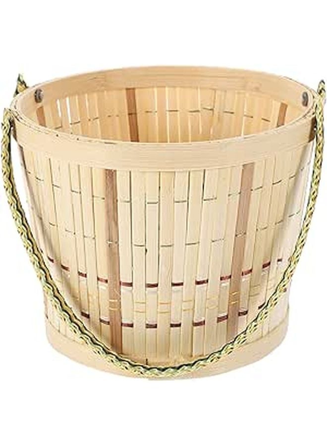 Woven Storage Basket with Handle Small Size for Kitchen Home Organization - Image 1