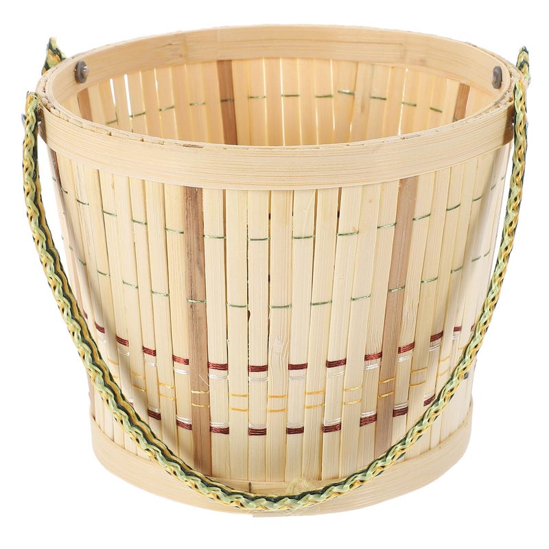 Woven Storage Basket with Handle Small Size for Kitchen Home Organization - Image 2
