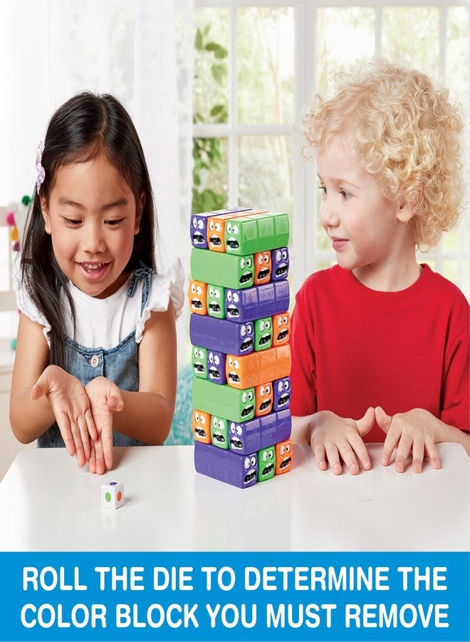 Game Zone Wiggly Worms for 2-4 Players, Ages 3+, Tower Block Stacking Game, Kids & Family Multiplayer - Image 4