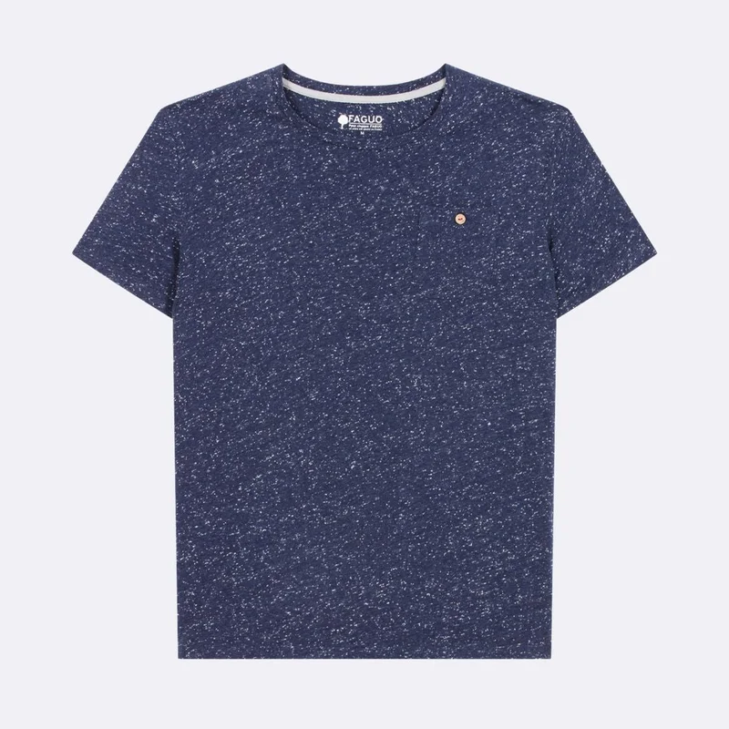 Faguo Dark Blue Cotton Jersey T-Shirt