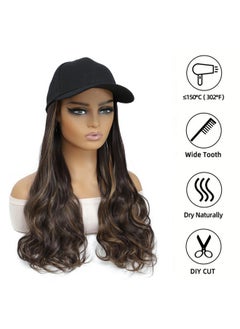 Refined hair 18 Inch Hat Wig For Women Baseball Cap With Synthetic Hair Extensions Baseball Hat With Hair Attached Adjustable Wave Hairpiece With Baseball Hat Cap For Daily Use (F4/27, 18 Inch)  - Image 3
