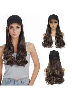 Refined hair 18 Inch Hat Wig For Women Baseball Cap With Synthetic Hair Extensions Baseball Hat With Hair Attached Adjustable Wave Hairpiece With Baseball Hat Cap For Daily Use (F4/27, 18 Inch)  - Image 1