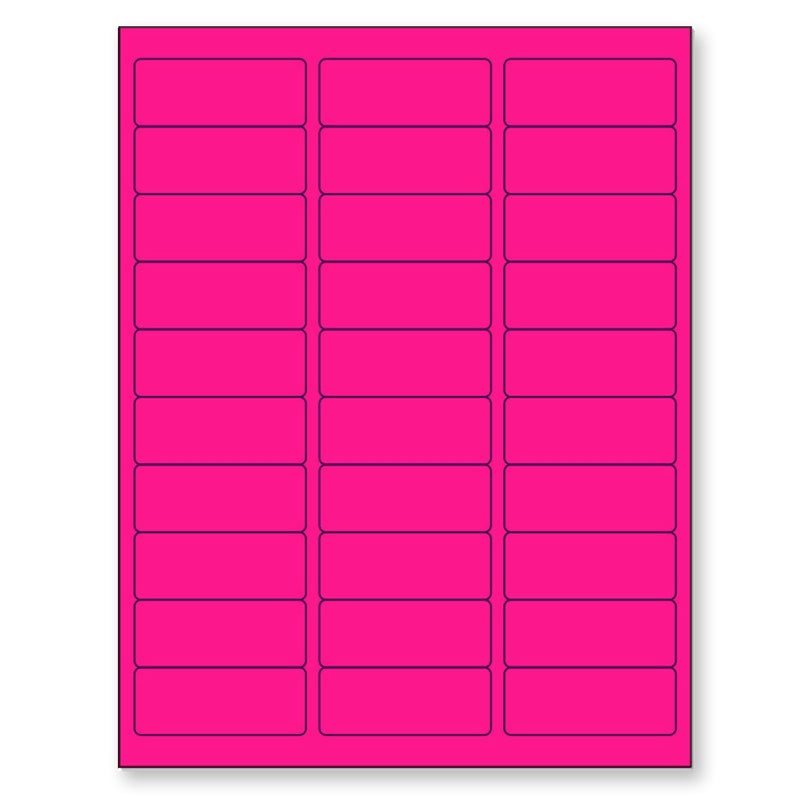 NextDayLabels 812 x 11 Neon Color High Light Fluorescent Labels for Laser Inkjet Printer Pink Fluorescent 1 x 258 30 Per Page 1500 Labels