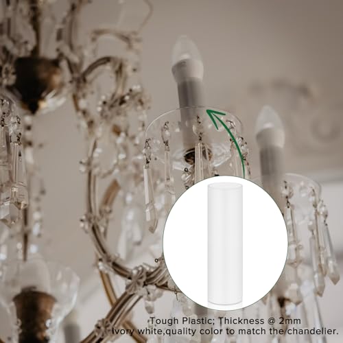 EMNOOTI 3 Inch Tall White Plastic Candle Covers Sleeves,Chandelier Socket Sleeves,Candelabra Base E12 Socket Covers Set of 6 - Image 5