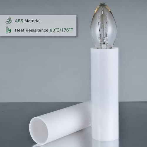 EMNOOTI 3 Inch Tall White Plastic Candle Covers Sleeves,Chandelier Socket Sleeves,Candelabra Base E12 Socket Covers Set of 6 - Image 2