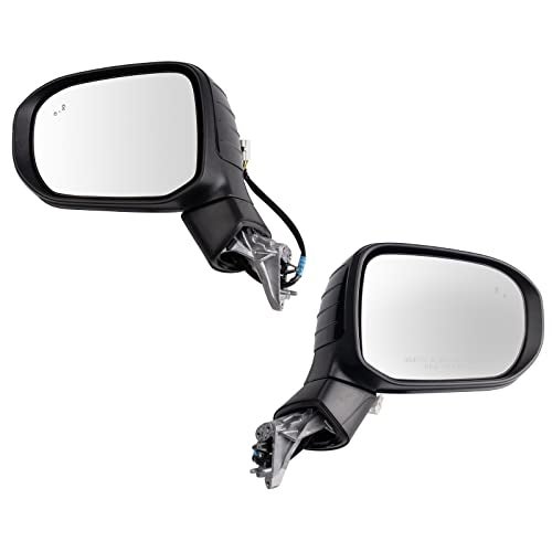 TRQ Driver and Passenger Side Mirror Set Power Heated Memory Blind Spot Textured Black Compatible with 2020-2022 Kia Telluride KI1320240 KI1321240 - Image 1