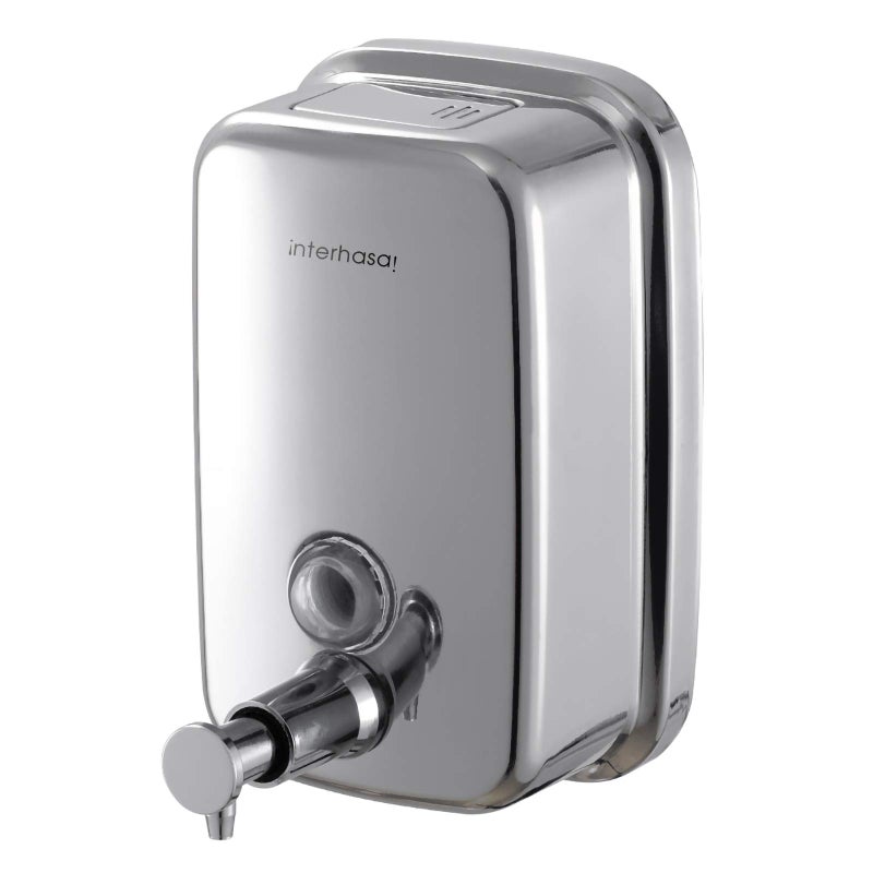 interhasa Commercial Soap Dispenser Wall Mount 304 Stainless Steel Hand Sanitizer Dispenser Manual Liquid Gel Soap Dispenser for Public Restroom Bathroom 35 floz1000ml
