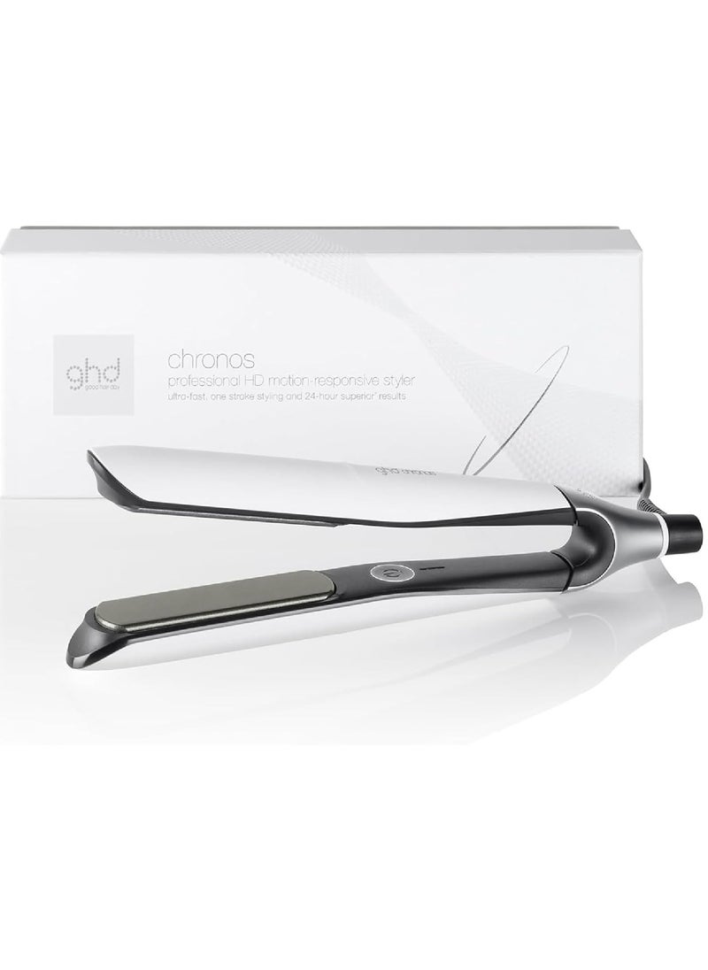 ghd GHD Chronos Hair Straightener – 1” Professional Flat Iron with HD Motion-Responsive Technology | Ultra-Fast Straightener Iron | Frizz-Free, Sleek & Shiny Hair | No Heat Damage | 3X Faster Styling | 85% More Shine – White  - Image 2