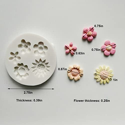 LVDGE Small Lovely items Silicone Fondant Molds Set For Cake Topper, Gumpaste, Candy & Chocolate, Polymer Clay and More (Flowers & Leaves) - Image 2