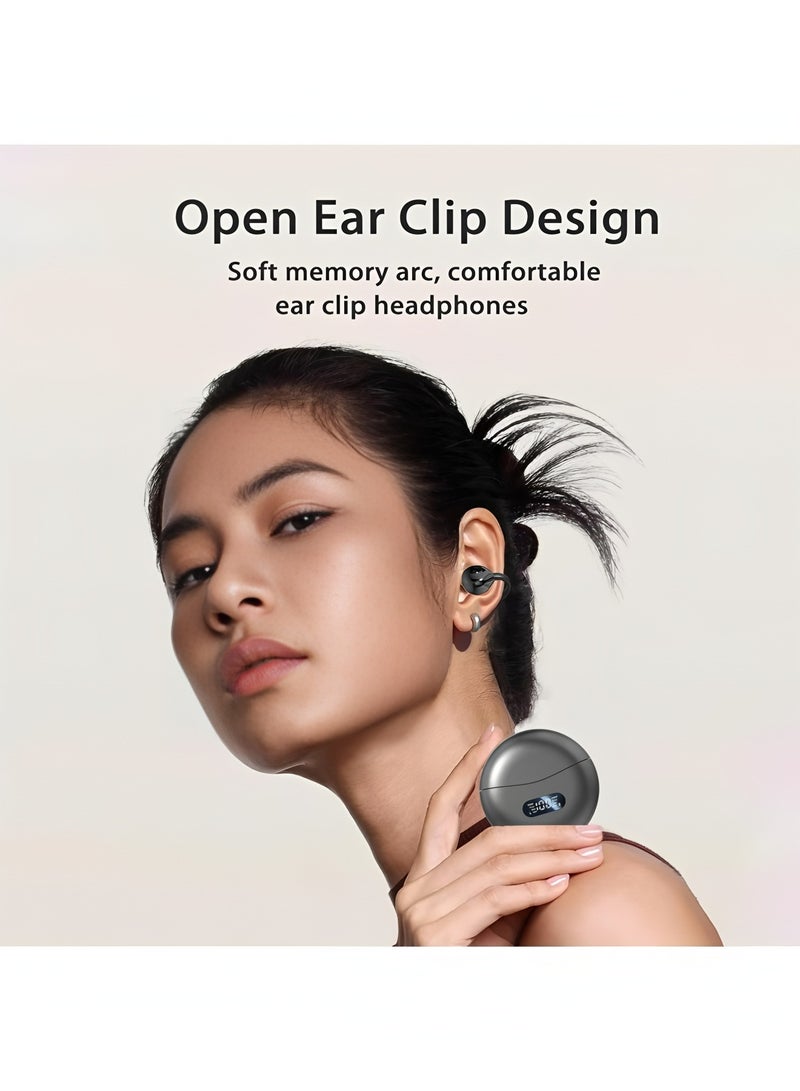 Flyview Ear Clip Earbuds Mini Open Ear Headphones Wireless Bluetooth Earphones for Sport Workout Driving Walking Running Compatible with iPhone Android - Image 5