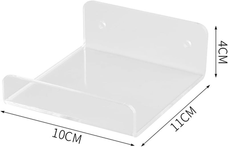 Tazweeq 3 Pack Acrylic Small Floating Shelf for Wall Storage, No Drill Adhesive Wall Shelf Set of 3 for Storage, Floating Shelves Damage-Free Expand Wall Space for Living Room, Office, Gaming Room - Image 3