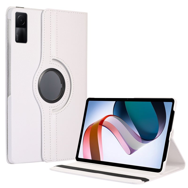 erorex For Xiaomi Redmi Pad 10.61 360 Degree Rotation Litchi Texture Leather Tablet Case(White) - Image 1