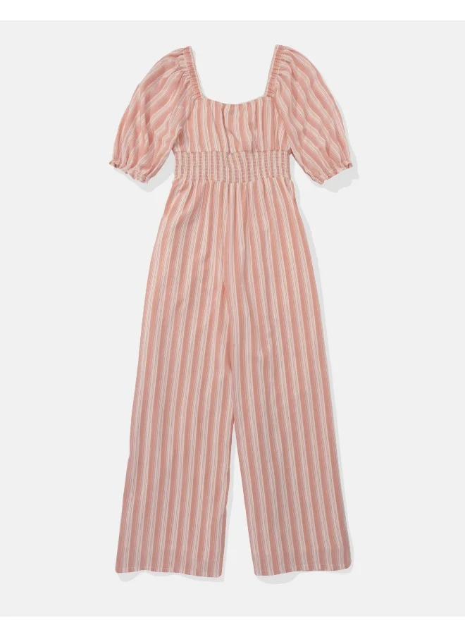 امريكان ايجل Puff Sleeve Wide Leg Jumpsuit