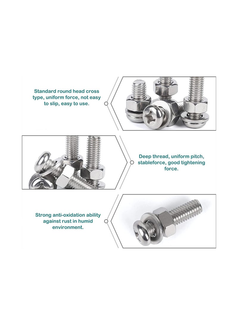 400 Piece Stainless Steel Screws and Nuts Set with Washers Assortment M2 M2.5 M3 M4 M5 Ideal for Home Office Repairs - Image 3
