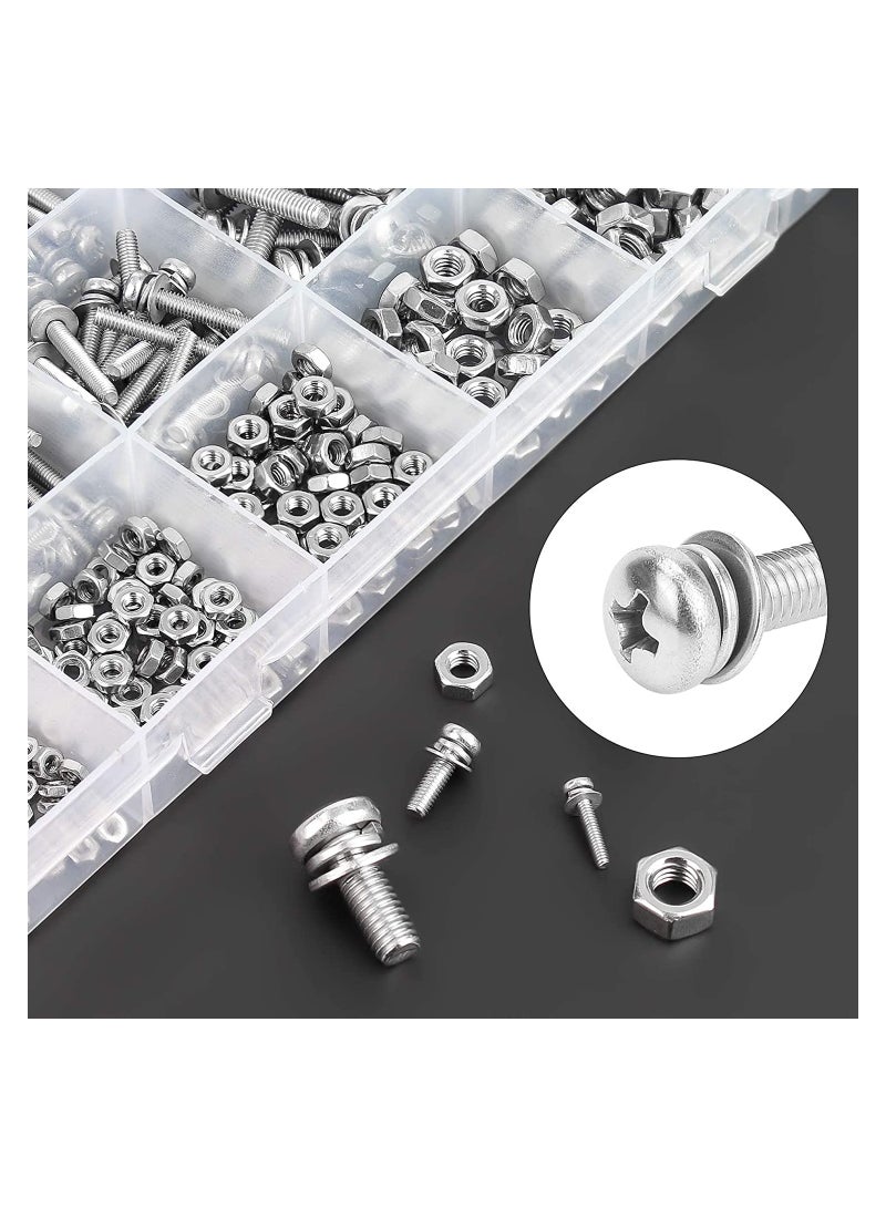 400 Piece Stainless Steel Screws and Nuts Set with Washers Assortment M2 M2.5 M3 M4 M5 Ideal for Home Office Repairs - Image 4