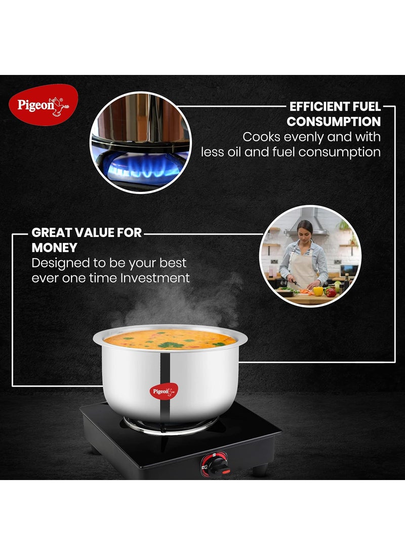 pigeon Pigeon Elite Stainless Steel Triply Tope 18 cm, Gas Stove and Induction Compatible for Fast Cooking and Longer Heat Retention, Along with Even Heat Distribution- Silver  - Image 5