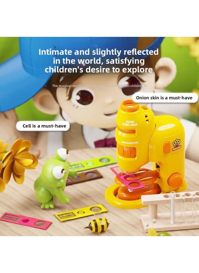 Generic - Children HD 200 Times Microscope Toy Science Education Enlightenment Science Experiment Outdoor Toys For Primary And Secondary School Students-Color:[Storage Bag Plus Exquisite Color Box] Base Version Of The Microscope➕Mobile Phone Holder (with 2 Specimens➕2 Blank Slides) 319G - Image 1