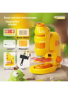 Children HD 200 Times Microscope Toy Science Education Enlightenment Science Experiment Outdoor Toys For Primary And Secondary School Students-Color:[Storage Bag Plus Exquisite Color Box] Base Version Of The Microscope➕Mobile Phone Holder (with 2 Specimens➕2 Blank Slides) 319G