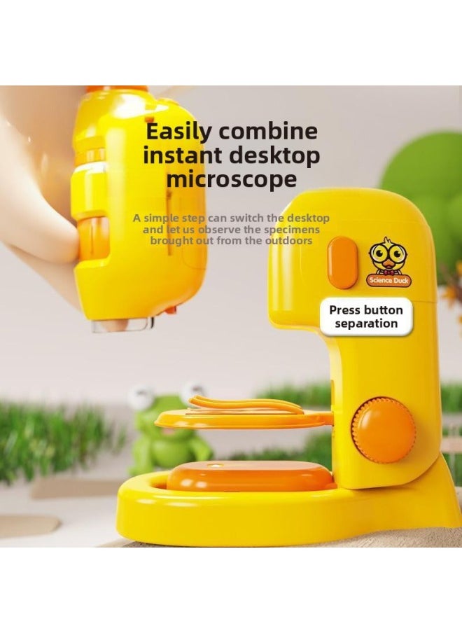 Generic - Children HD 200 Times Microscope Toy Science Education Enlightenment Science Experiment Outdoor Toys For Primary And Secondary School Students-Color:[Storage Bag Plus Exquisite Color Box] Base Version Of The Microscope➕Mobile Phone Holder (with 2 Specimens➕2 Blank Slides) 319G - Image 1
