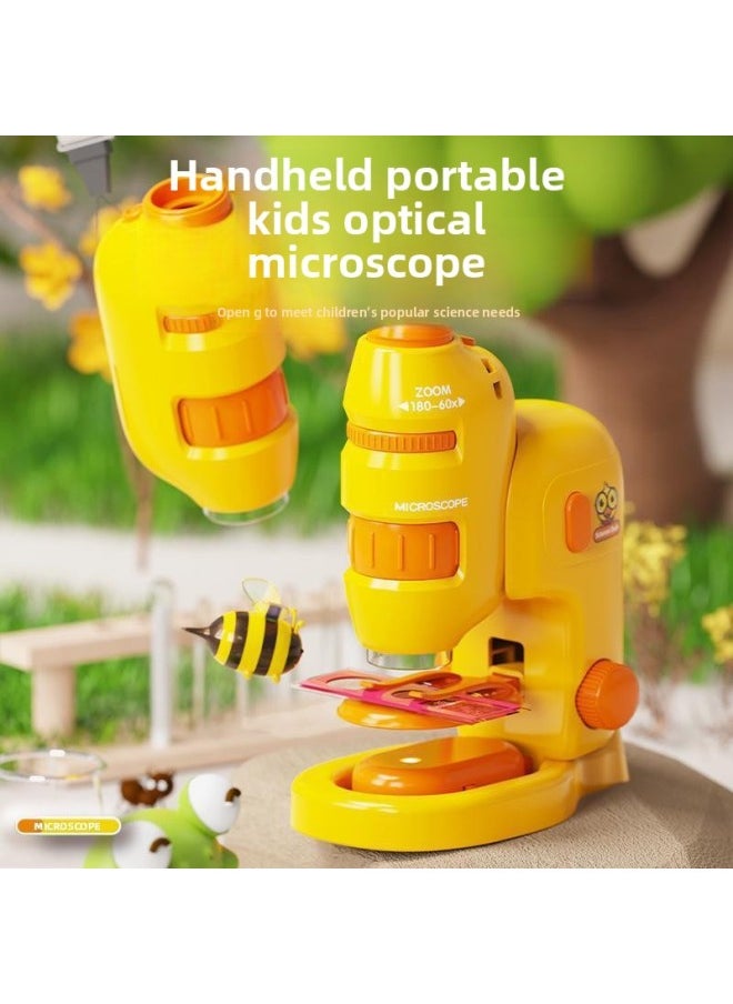 Generic - Children HD 200 Times Microscope Toy Science Education Enlightenment Science Experiment Outdoor Toys For Primary And Secondary School Students-Color:[Storage Bag Plus Exquisite Color Box] Base Version Of The Microscope➕Mobile Phone Holder (with 2 Specimens➕2 Blank Slides) 319G - Image 1