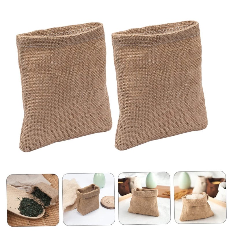 Natural Linen Storage Bags Set Of 2 For Food Tea Rice Creative Photography Vintage Style Prop - Image 5