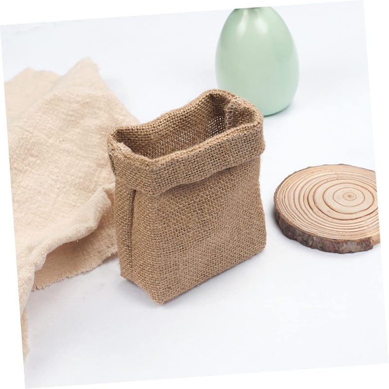 Natural Linen Storage Bags Set Of 2 For Food Tea Rice Creative Photography Vintage Style Prop - Image 4