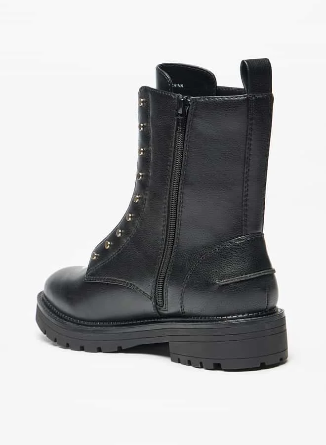 سيليست Women's Solid Ankle Boots with Zip Closure