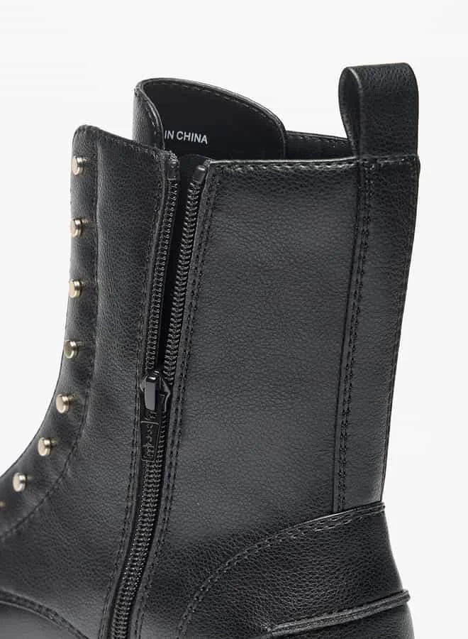 سيليست Women's Solid Ankle Boots with Zip Closure