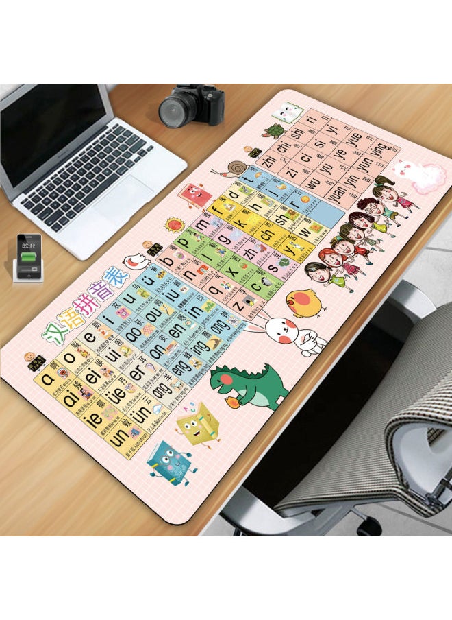 Generic Mouse Pad A Generation Of Personalized Large Shortcut Keys Office Cute Advertising Small Oversized Game Pad-Color:80*30*0.2cm-Pattern:Chinese Pinyin Table  - Image 1