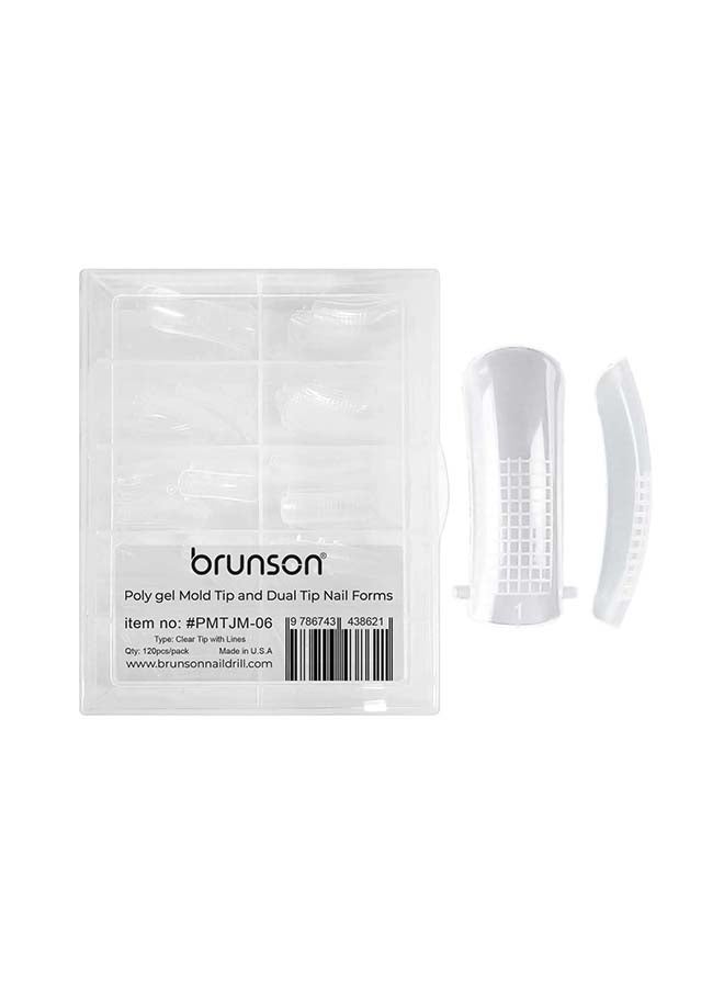 brunson Dual Nail Forms for Poly Extension Gel Pre-shaped False Tips with Scale 120pcs Manicure Tool for Nail Extensions Mold Nail Tips Acrylic Nails False Nails Manicure Tool - Image 1