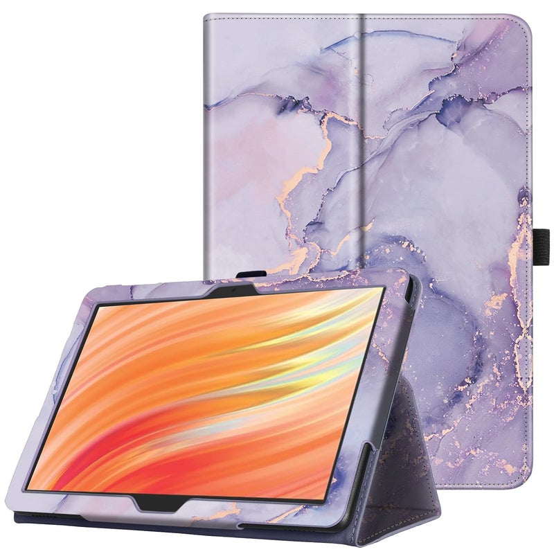 Famavala Folio Case Compatible for 10.1" Fire HD 10 Tablet (11th/13th Generation, 2021/2023 Released), Slim Cover with Auto Wake/Sleep, Lenovo M10 2023 Tab (Purple Marble) - Image 1