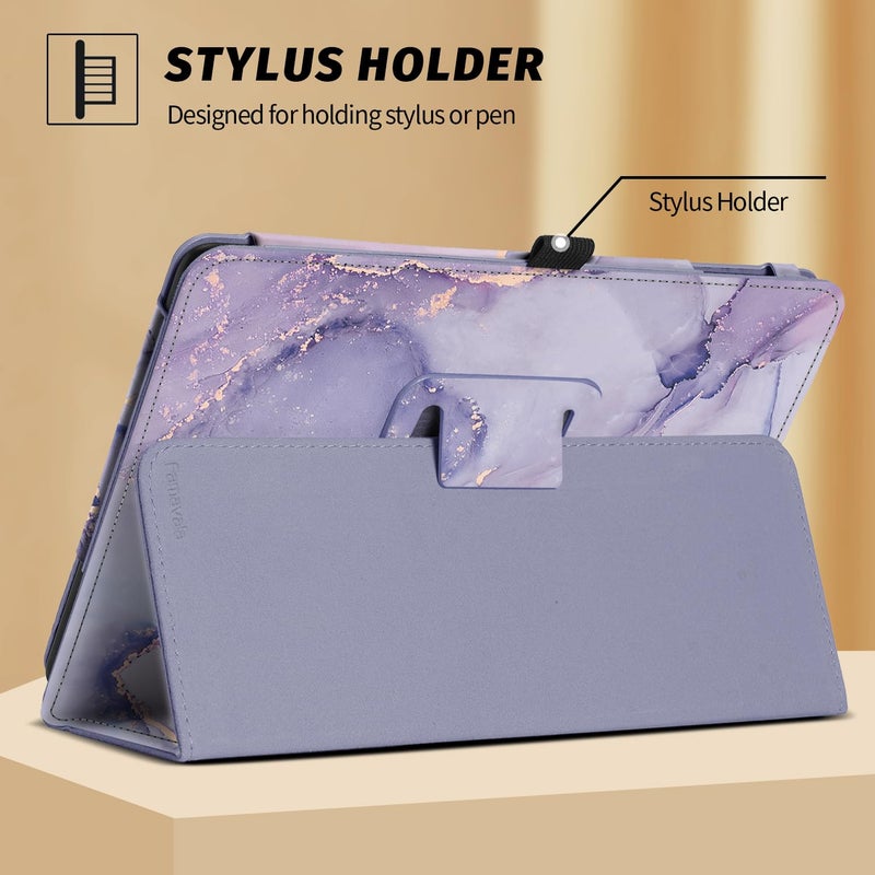 Famavala Folio Case Compatible for 10.1" Fire HD 10 Tablet (11th/13th Generation, 2021/2023 Released), Slim Cover with Auto Wake/Sleep, Lenovo M10 2023 Tab (Purple Marble) - Image 4